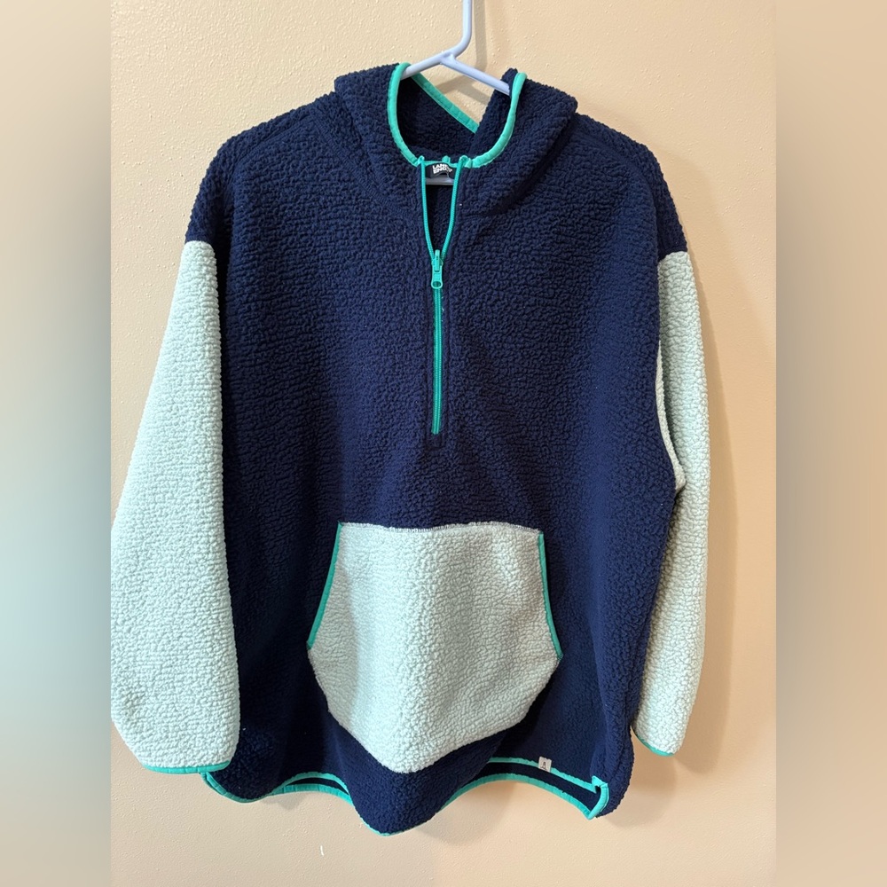 Lands End Cozy Fleece 1/2 Zip Hoodie Womens size 2X